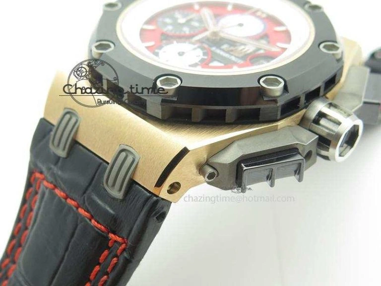Royal Oak Offshore Ruben Barrichello III RG JF Best Edition On Black Leather Strap A3126