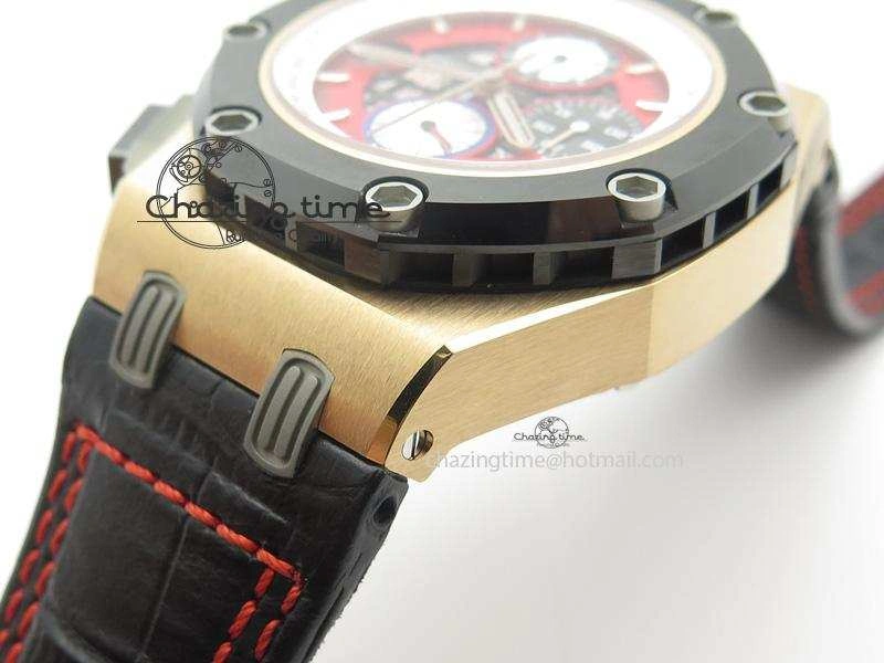 Royal Oak Offshore Ruben Barrichello III RG JF Best Edition On Black Leather Strap A3126