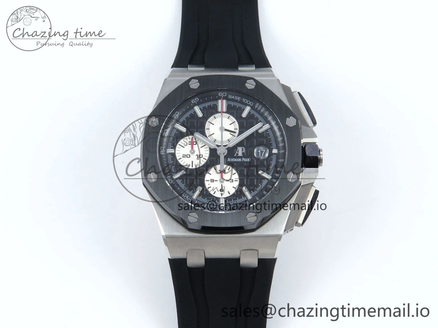 Royal Oak Offshore SS APF Best Edition Black White Dial on Black Rubber Strap A3126