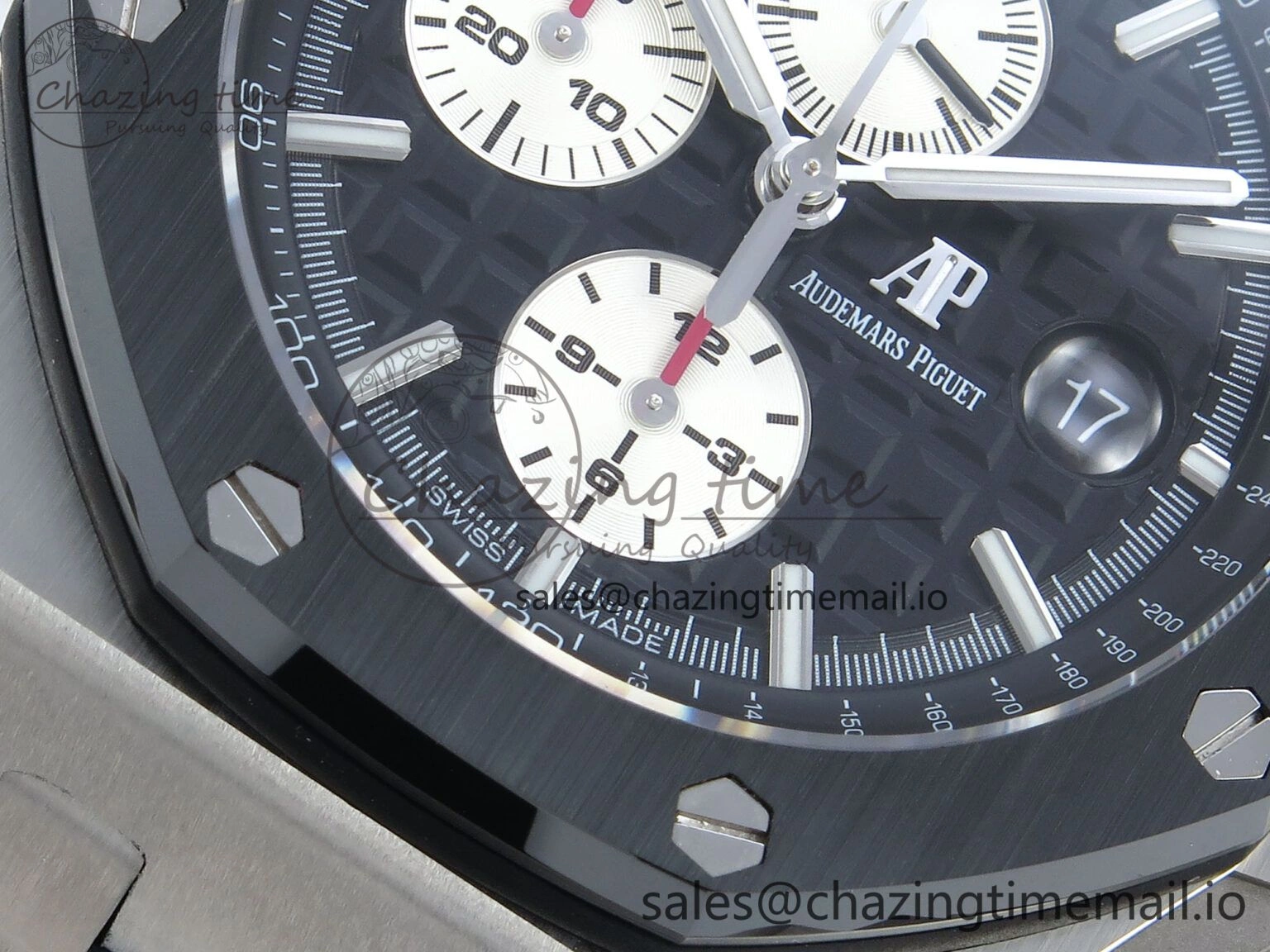 Royal Oak Offshore SS APF Best Edition Black White Dial on Black Rubber Strap A3126