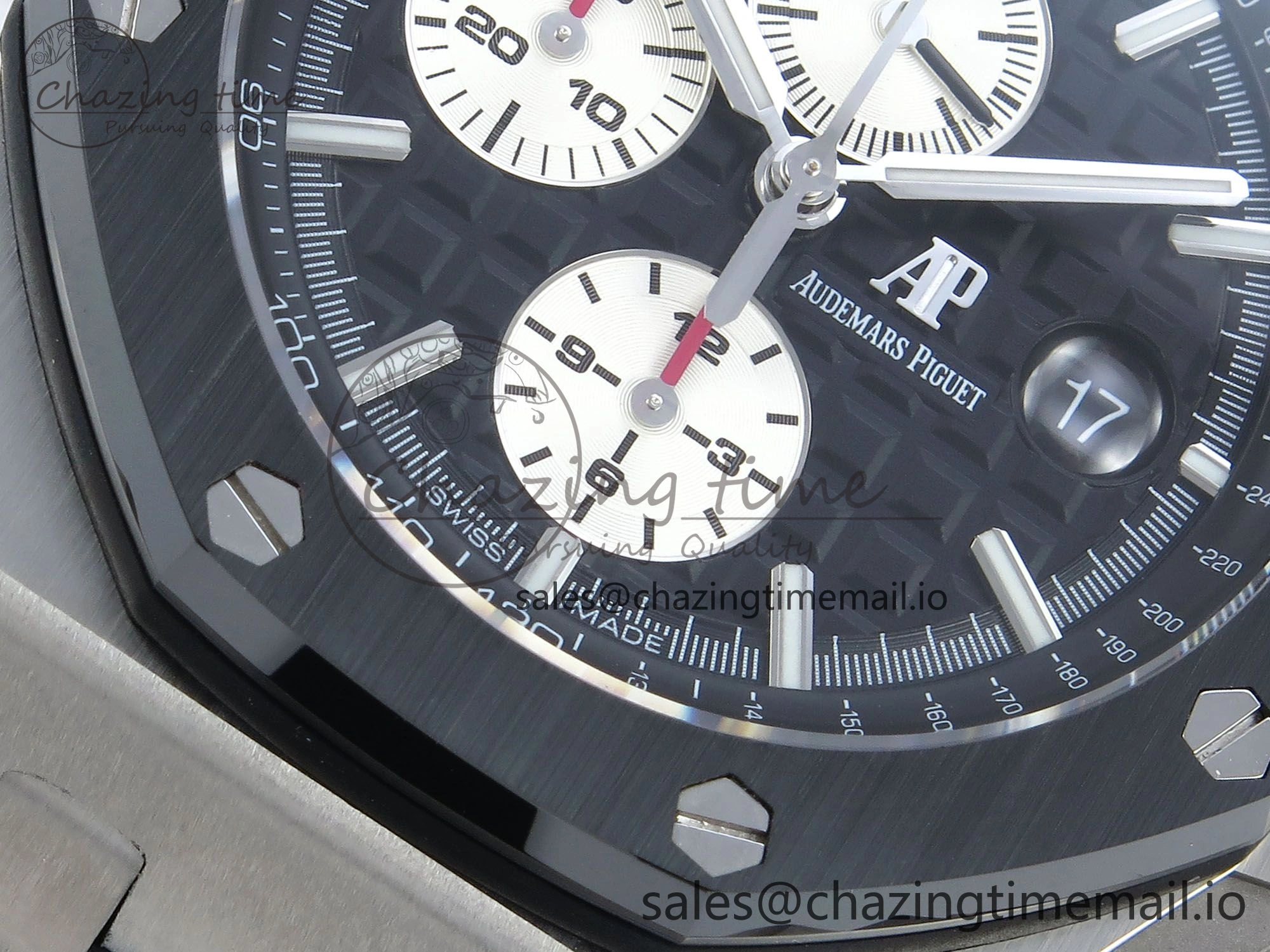 Royal Oak Offshore SS APF Best Edition Black White Dial on Black Rubber Strap A3126