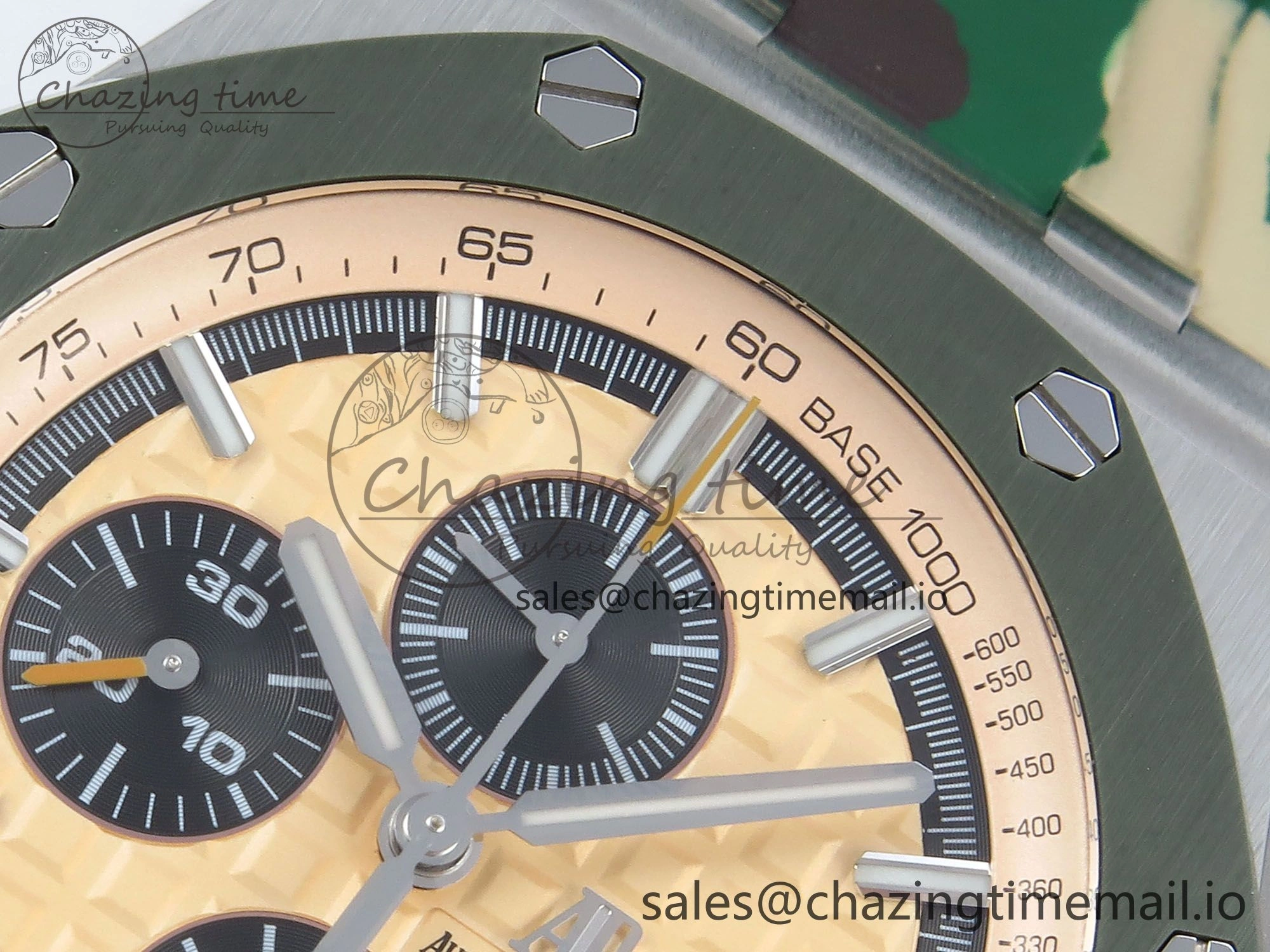 Royal Oak Offshore SS APF Best Edition Cream Dial on Green Camou Rubber Strap A3126