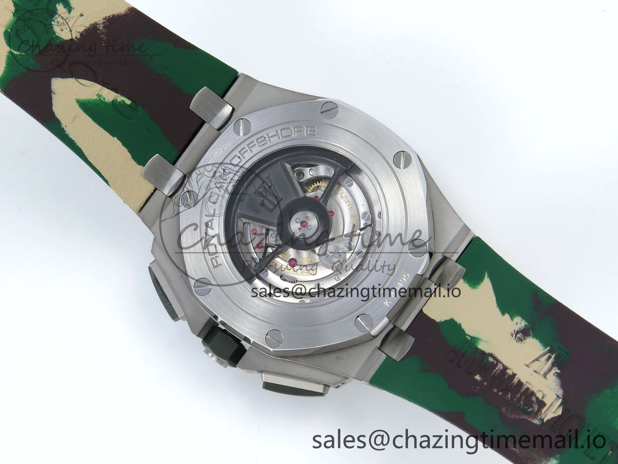 Royal Oak Offshore SS APF Best Edition Cream Dial on Green Camou Rubber Strap A3126