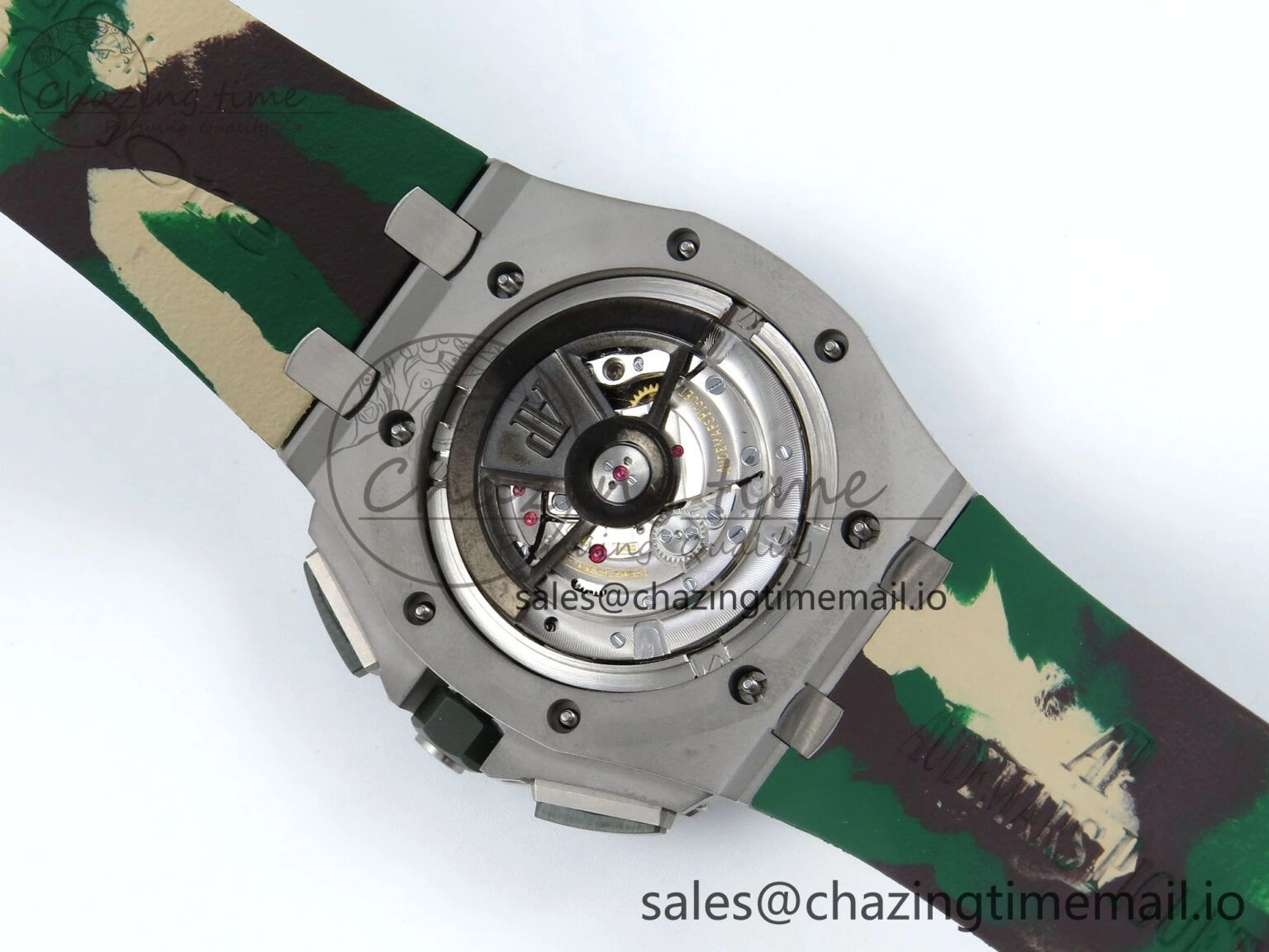 Royal Oak Offshore SS APF Best Edition Cream Dial on Green Camou Rubber Strap A3126