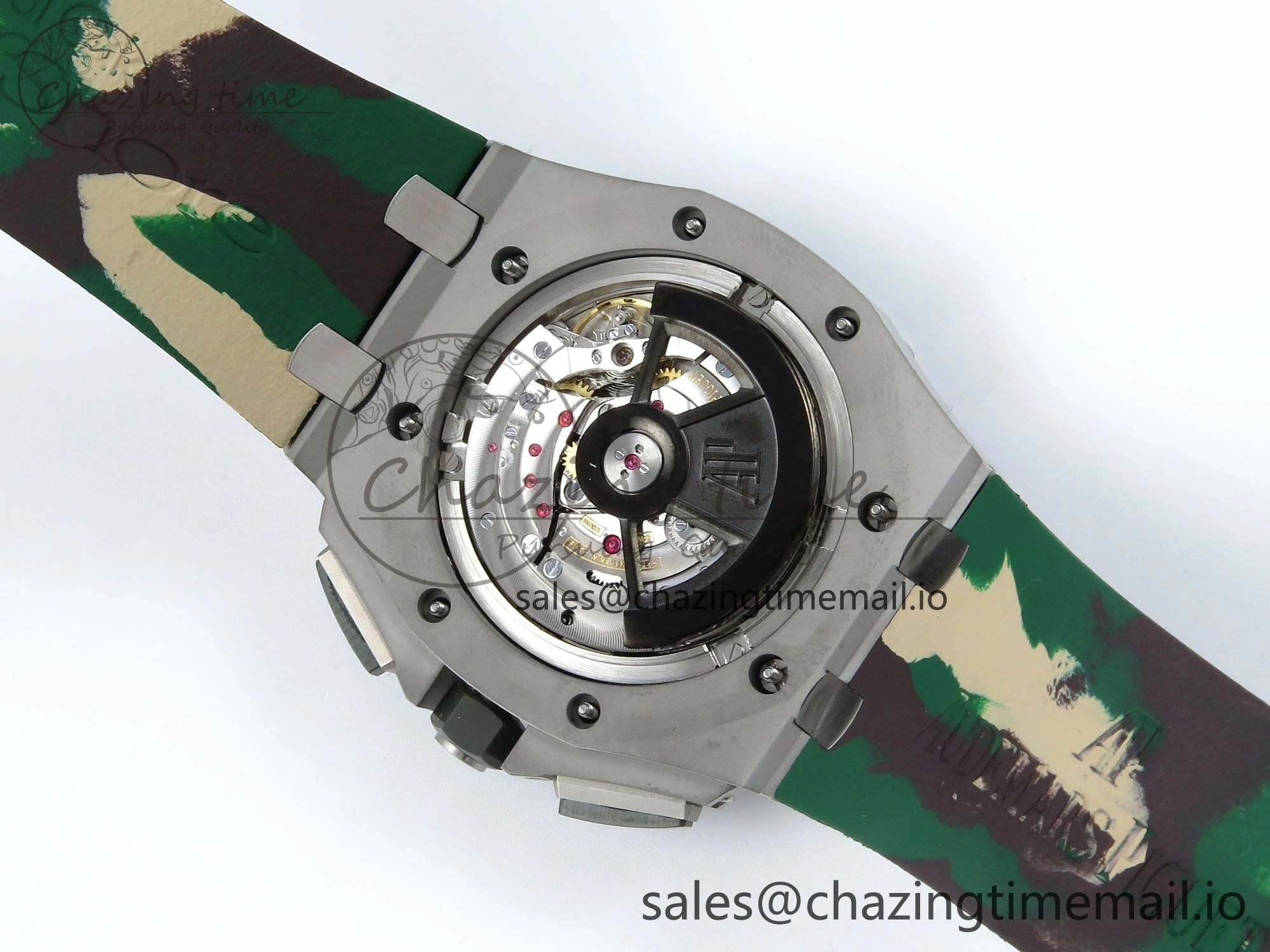 Royal Oak Offshore SS APF Best Edition Cream Dial on Green Camou Rubber Strap A3126