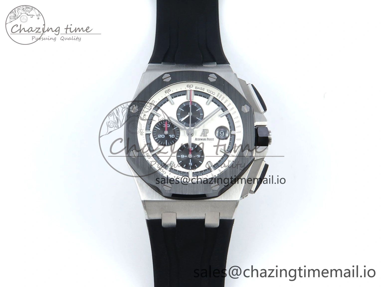 Royal Oak Offshore SS APF Best Edition White Black Dial on Black Rubber Strap A3126