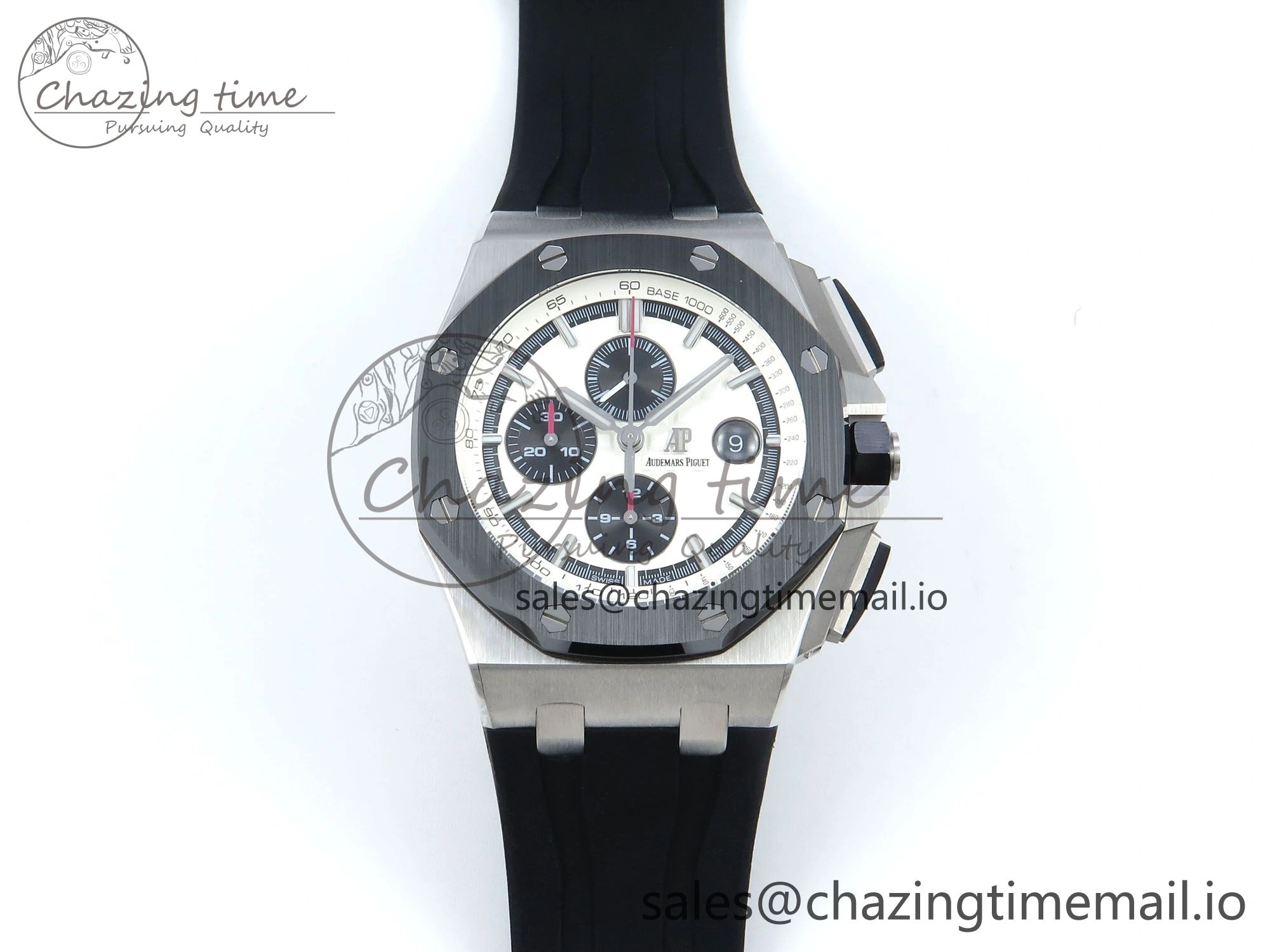 Royal Oak Offshore SS APF Best Edition White Black Dial on Black Rubber Strap A3126