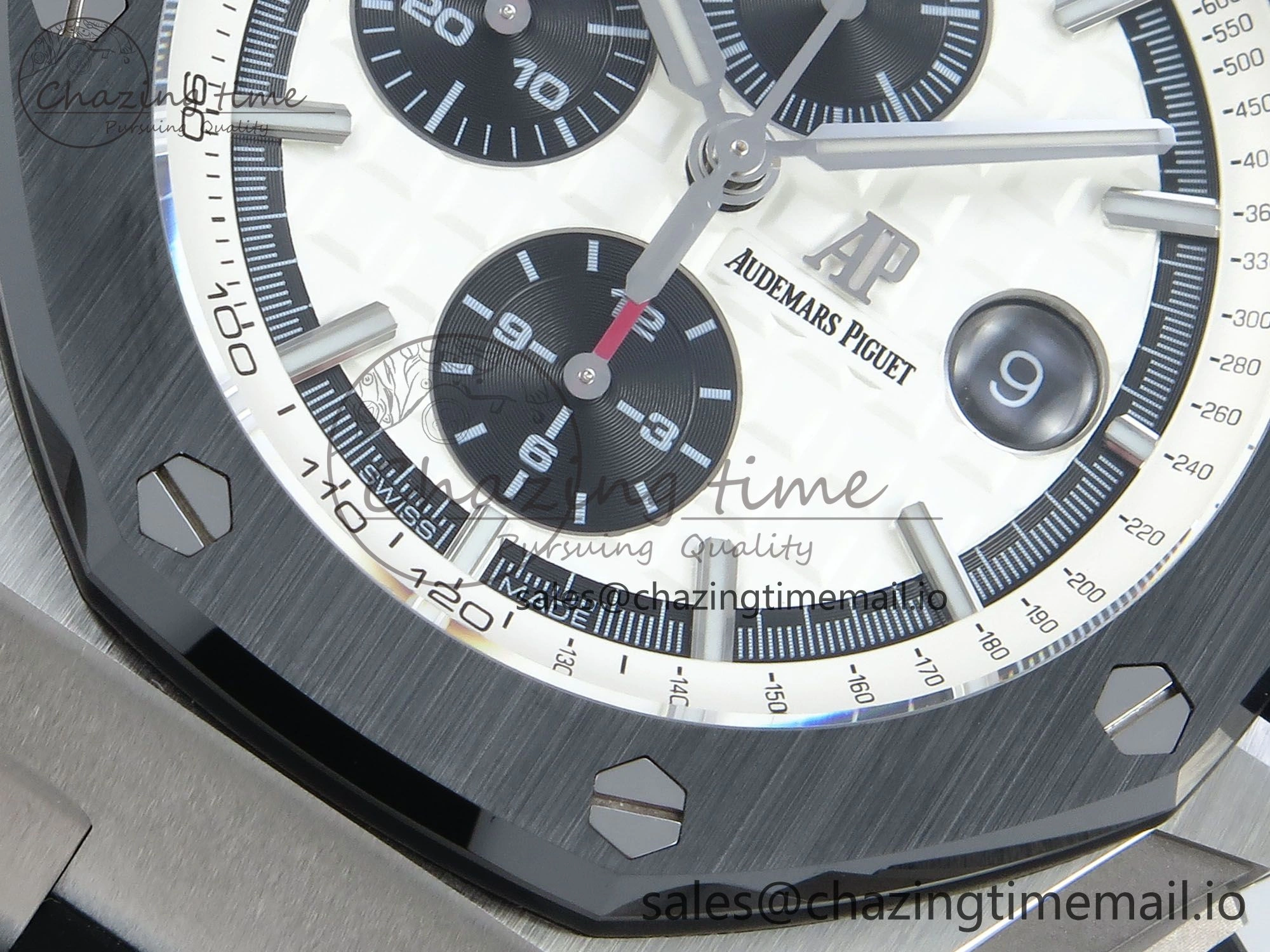 Royal Oak Offshore SS APF Best Edition White Black Dial on Black Rubber Strap A3126