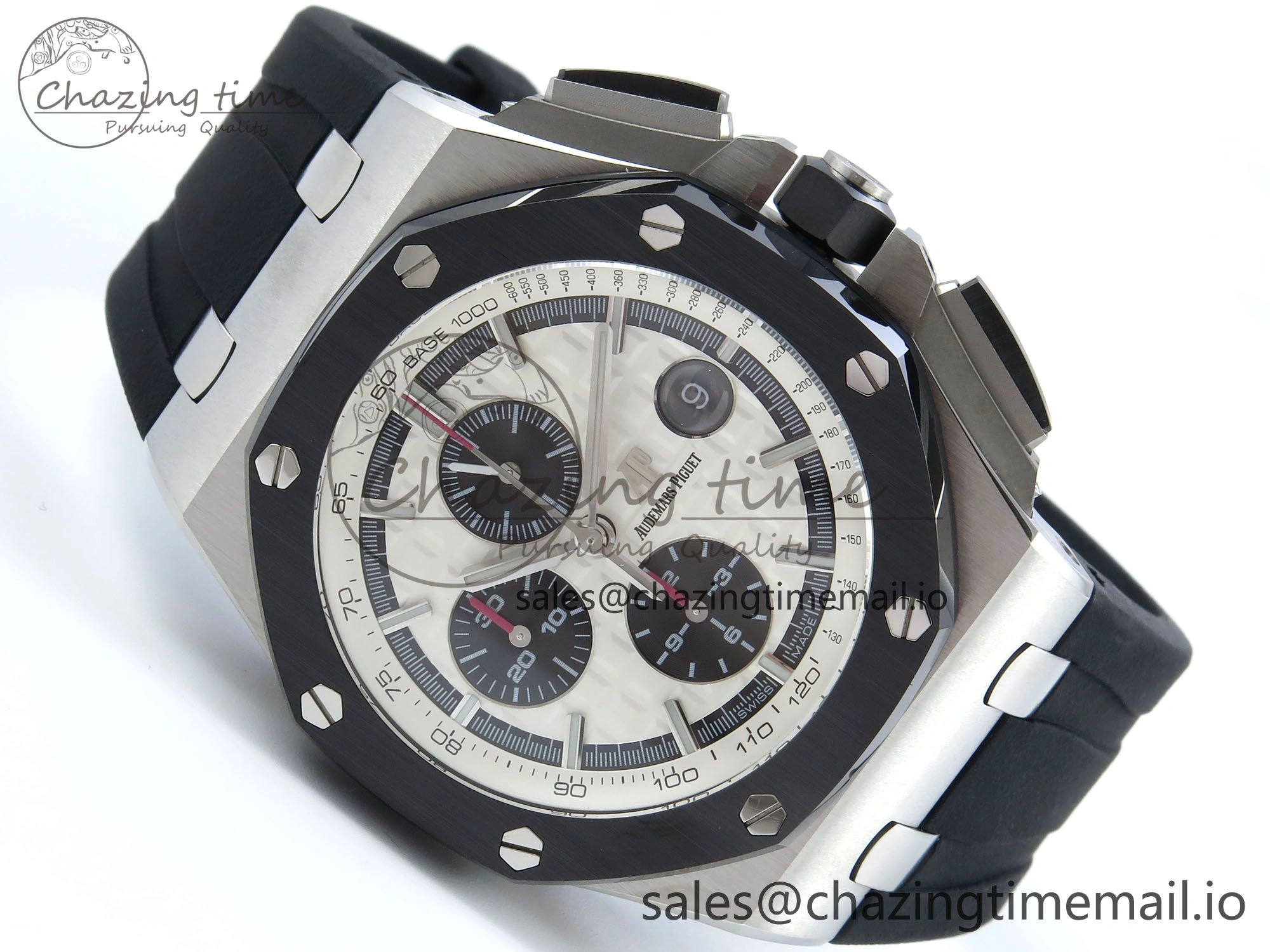 Royal Oak Offshore SS APF Best Edition White Black Dial on Black Rubber Strap A3126