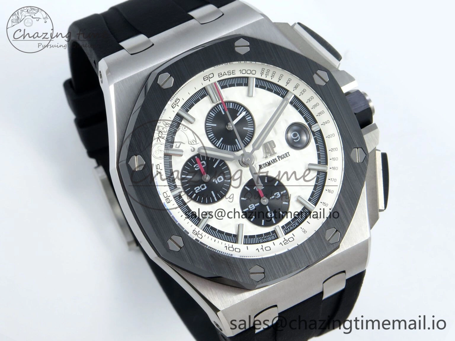 Royal Oak Offshore SS APF Best Edition White Black Dial on Black Rubber Strap A3126