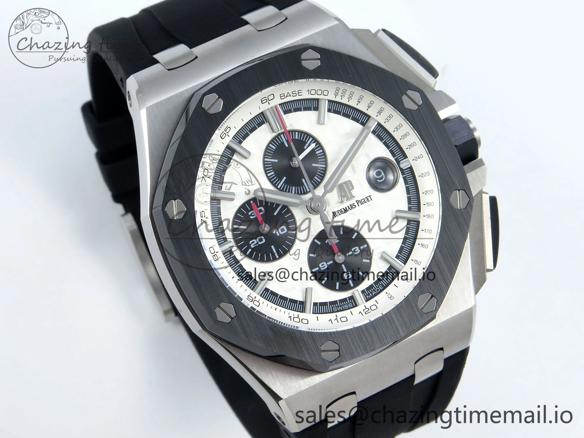 Royal Oak Offshore SS APF Best Edition White Black Dial on Black Rubber Strap A3126