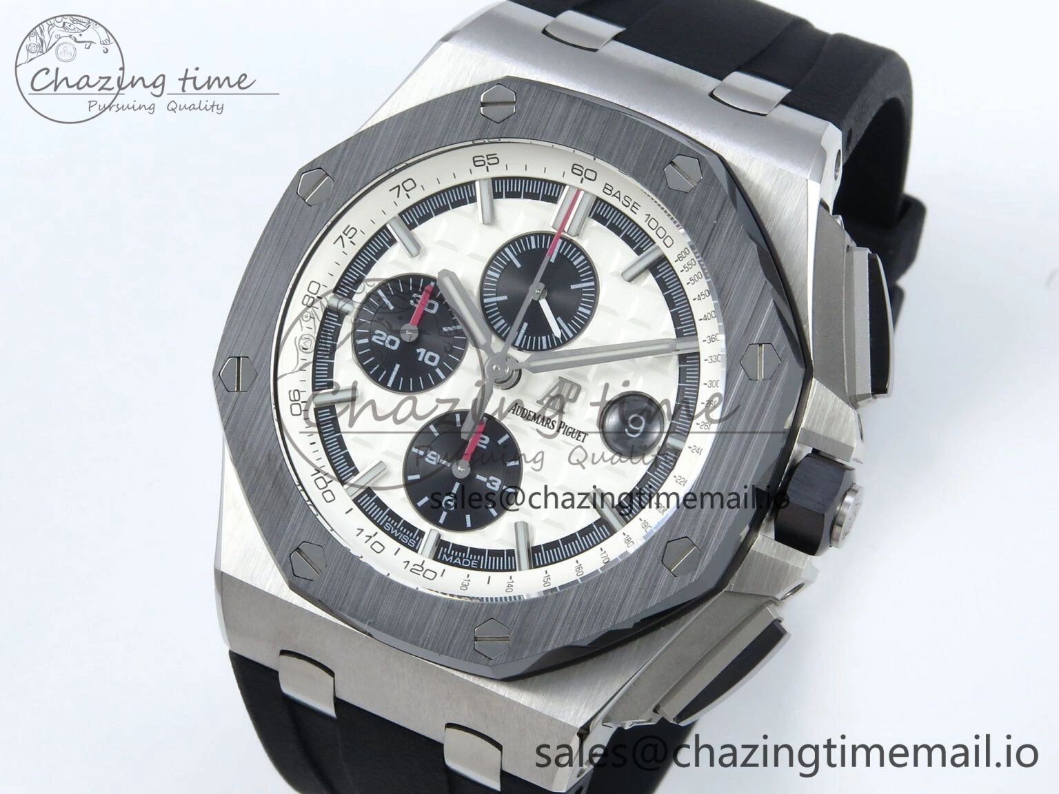 Royal Oak Offshore SS APF Best Edition White Black Dial on Black Rubber Strap A3126