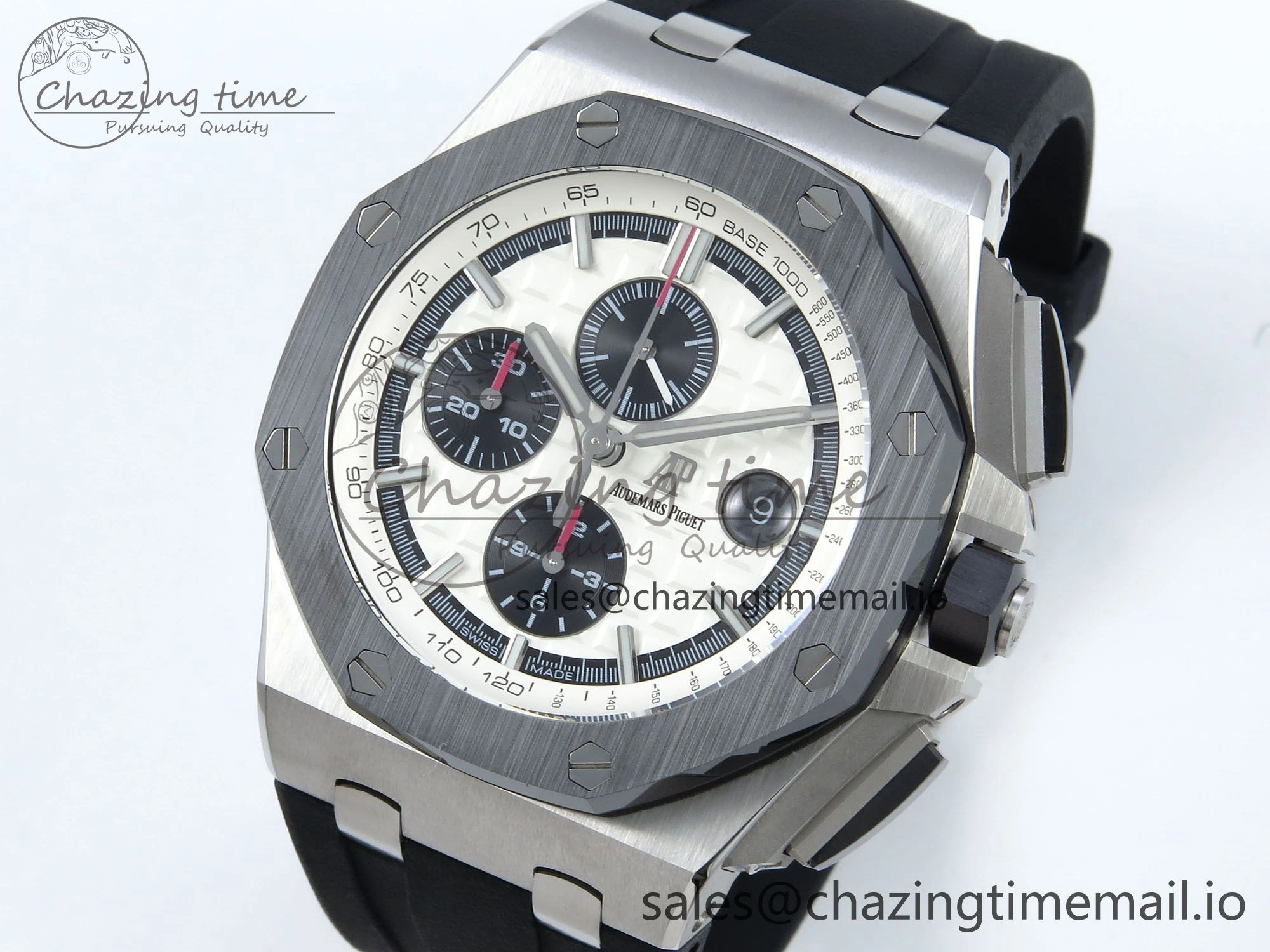Royal Oak Offshore SS APF Best Edition White Black Dial on Black Rubber Strap A3126