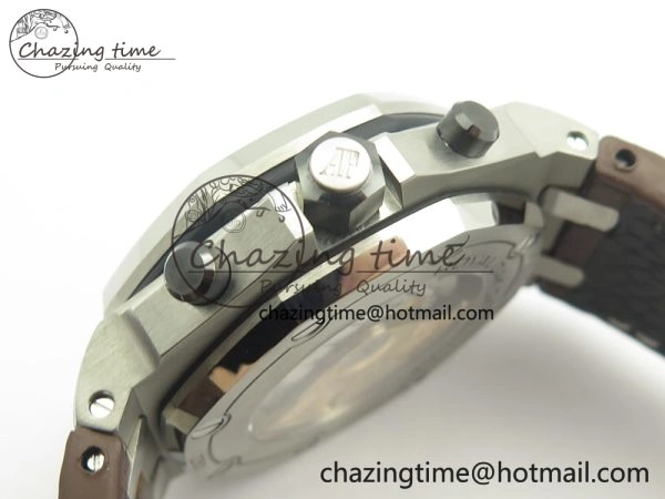 Royal Oak Offshore Safari 2014 JF On Brown Leather Strap A3126 V2 w Cyclops And DW Mod (Free Rubber Strap)