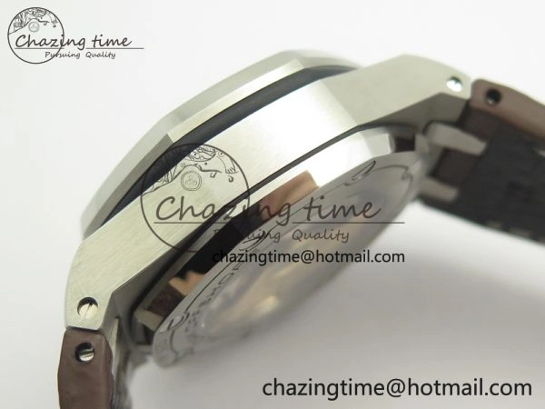 Royal Oak Offshore Safari 2014 JF On Brown Leather Strap A3126 V2 w Cyclops And DW Mod (Free Rubber Strap)