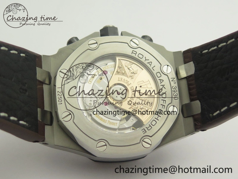 Royal Oak Offshore Safari 2014 JF On Brown Leather Strap A3126 V2 w Cyclops And DW Mod (Free Rubber Strap)