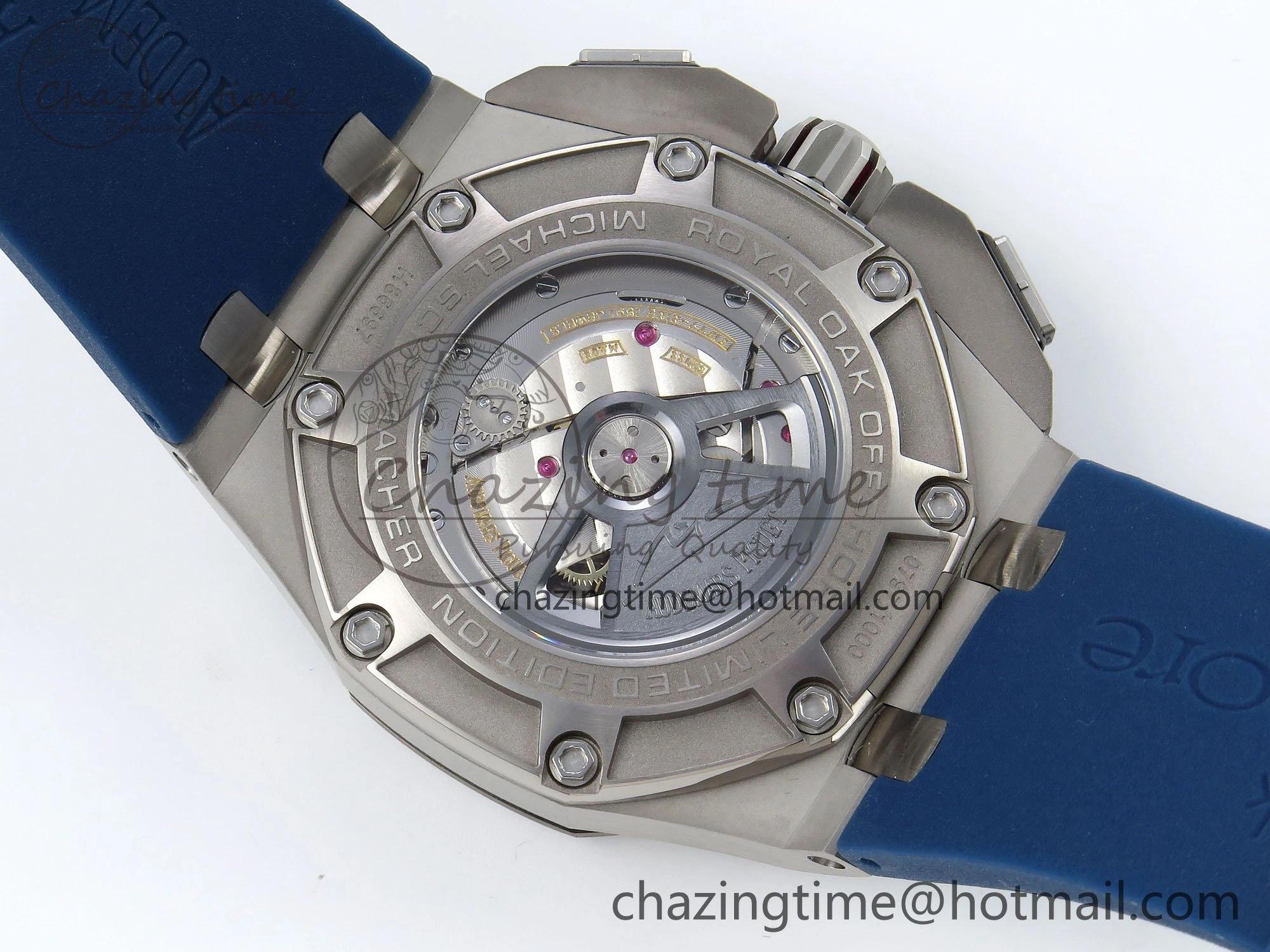 Royal Oak Offshore Schumacher APF Best Edition Gray Blue Dial on Blue Rubber Strap A3126