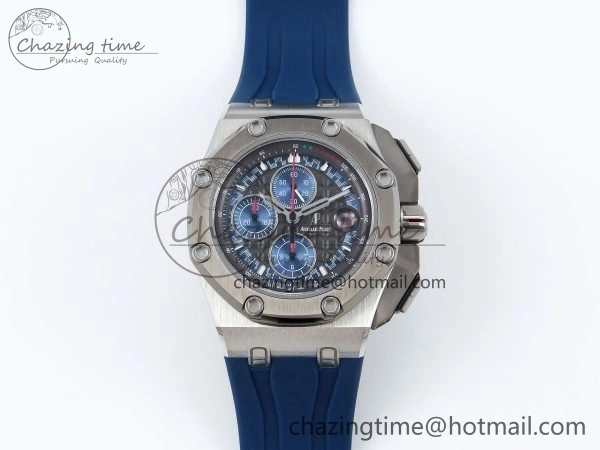 Royal Oak Offshore Schumacher APF Best Edition Gray Blue Dial on Blue Rubber Strap A3126