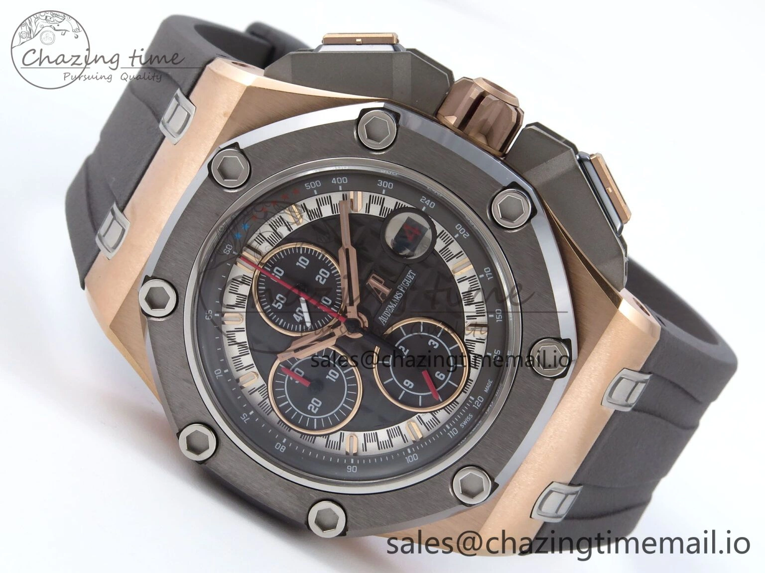 Royal Oak Offshore Schumacher RG TKF Best Edition Gray Black Dial on Gray Rubber Strap A3126
