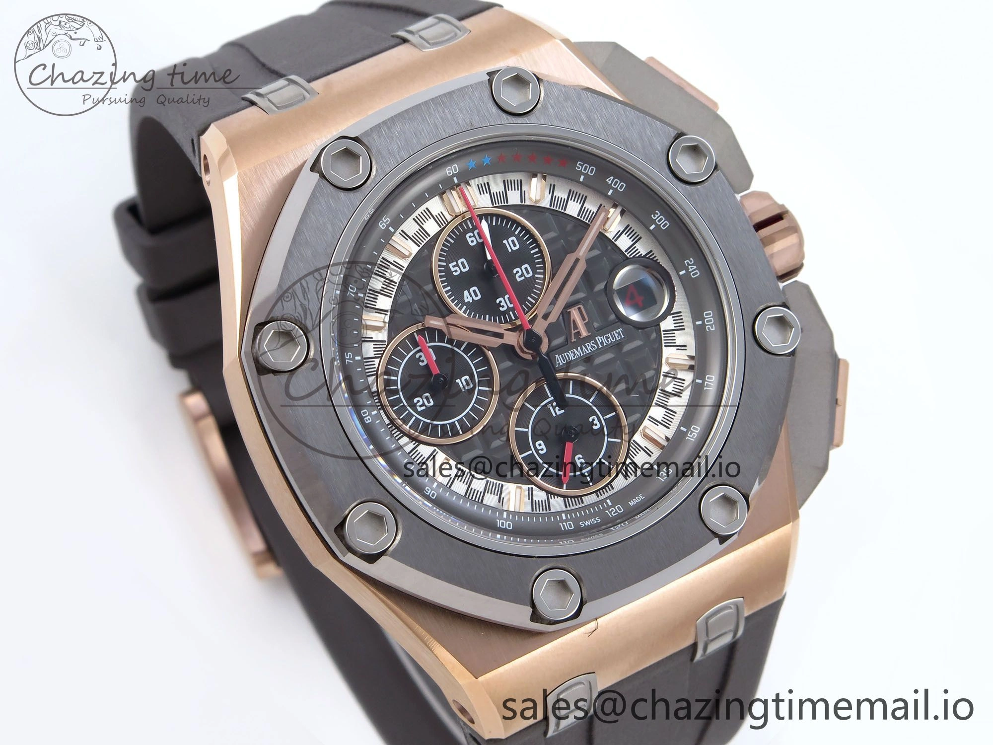 Royal Oak Offshore Schumacher RG TKF Best Edition Gray Black Dial on Gray Rubber Strap A3126