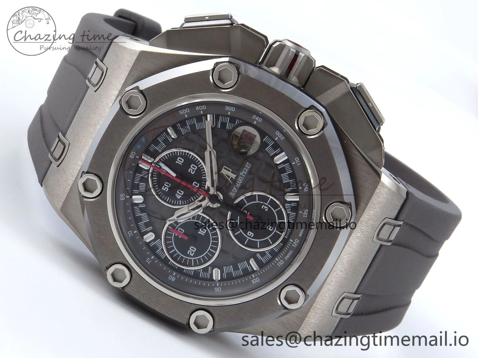 Royal Oak Offshore Schumacher SS TKF Best Edition Gray Black Dial on Gray Rubber Strap A3126