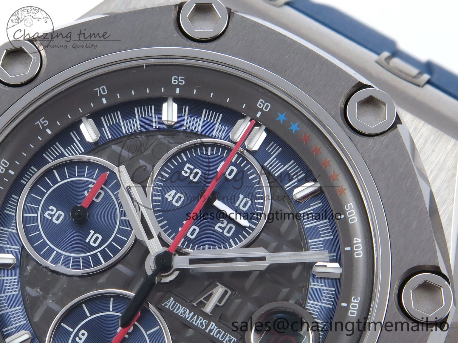 Royal Oak Offshore Schumacher SS TKF Best Edition Gray Blue Dial on Blue Rubber Strap A3126