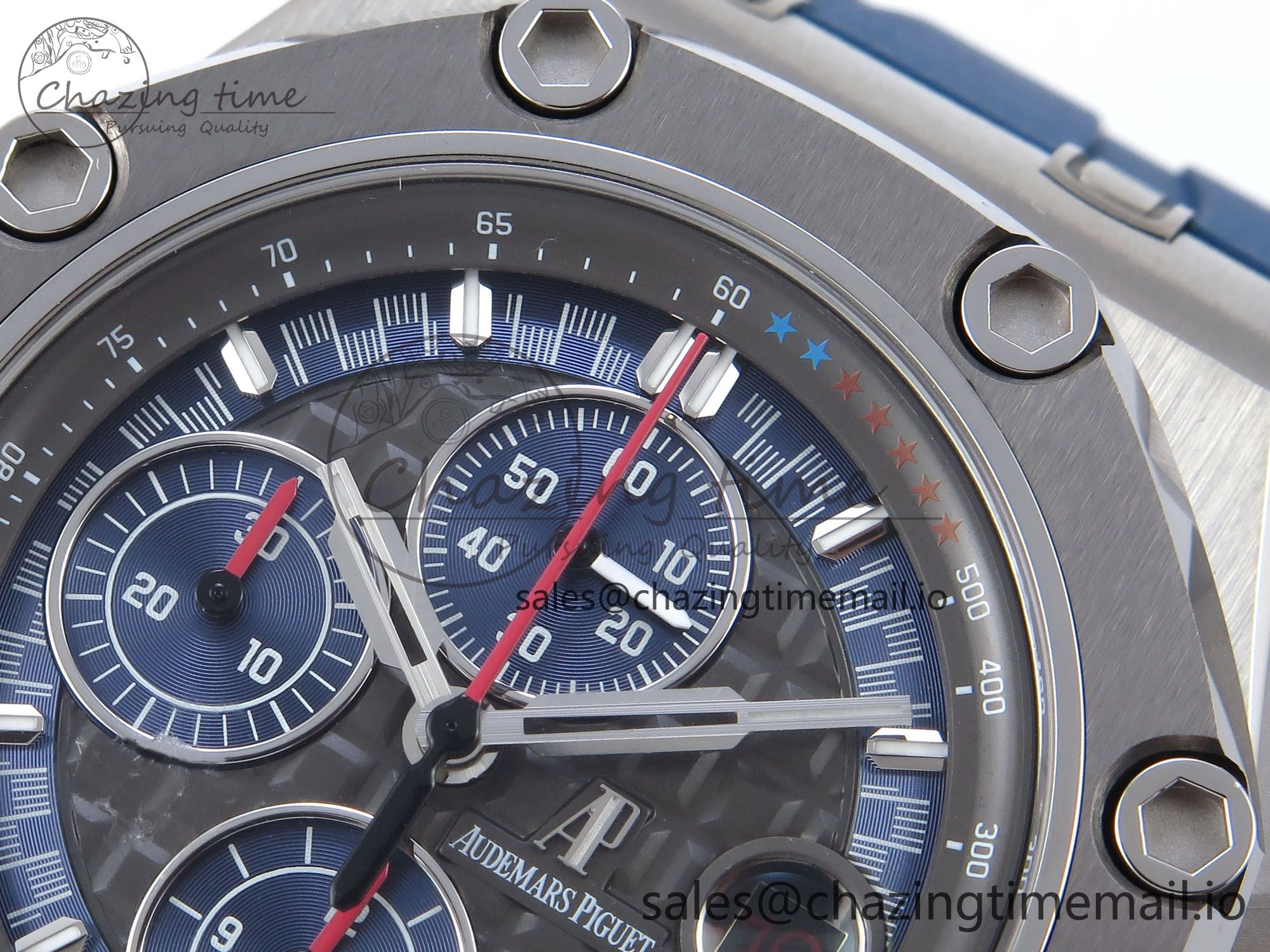 Royal Oak Offshore Schumacher SS TKF Best Edition Gray Blue Dial on Blue Rubber Strap A3126