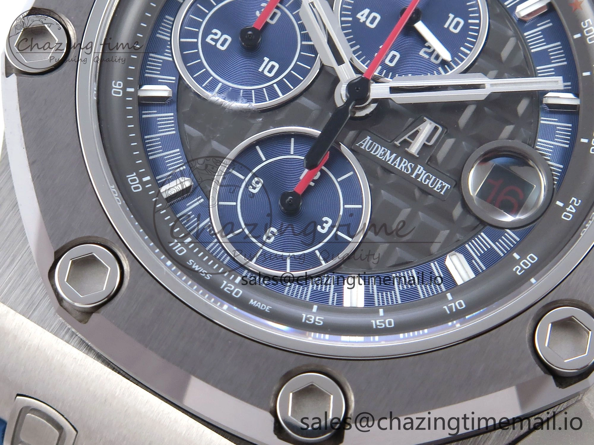 Royal Oak Offshore Schumacher SS TKF Best Edition Gray Blue Dial on Blue Rubber Strap A3126