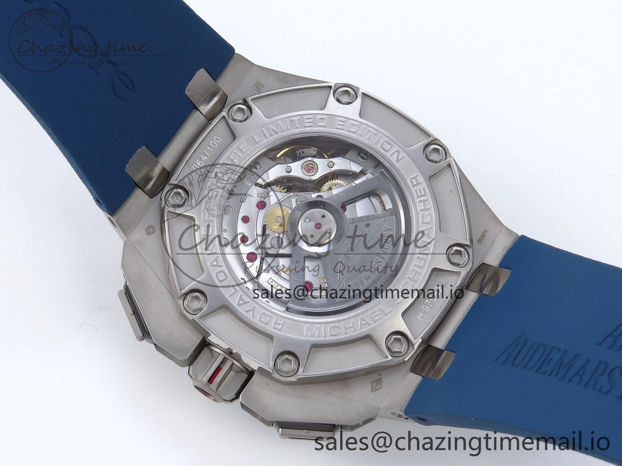 Royal Oak Offshore Schumacher SS TKF Best Edition Gray Blue Dial on Blue Rubber Strap A3126