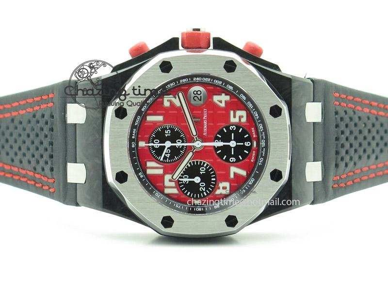 Royal Oak Offshore Singapore Grand Prix Forged Carbon JF Best Edition on Leather Strap A7750