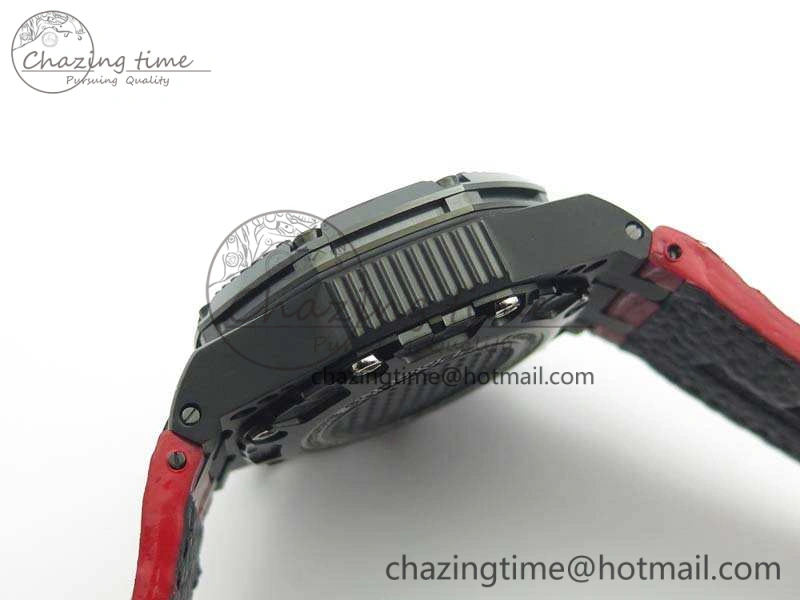 Royal Oak Offshore Survivor DLC Noob 1:1 Best Edition Black Dial On Red Leather Strap (Free Rubber Strap)