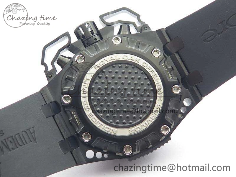 Royal Oak Offshore Survivor DLC Noob 1:1 Best Edition Black Dial On Rubber Strap (Free Black Leather Strap)