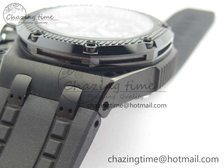 Royal Oak Offshore Survivor DLC Noob 1:1 Best Edition Black Dial On Rubber Strap (Free Black Leather Strap)
