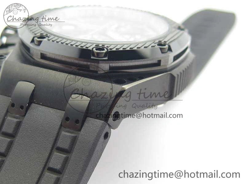 Royal Oak Offshore Survivor DLC Noob 1:1 Best Edition Black Dial On Rubber Strap (Free Black Leather Strap)