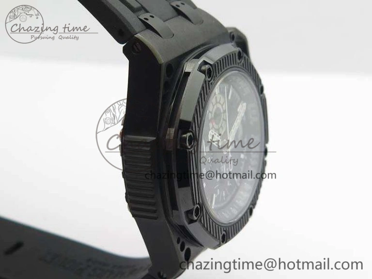 Royal Oak Offshore Survivor DLC Noob 1:1 Best Edition Black Dial On Rubber Strap (Free Black Leather Strap)