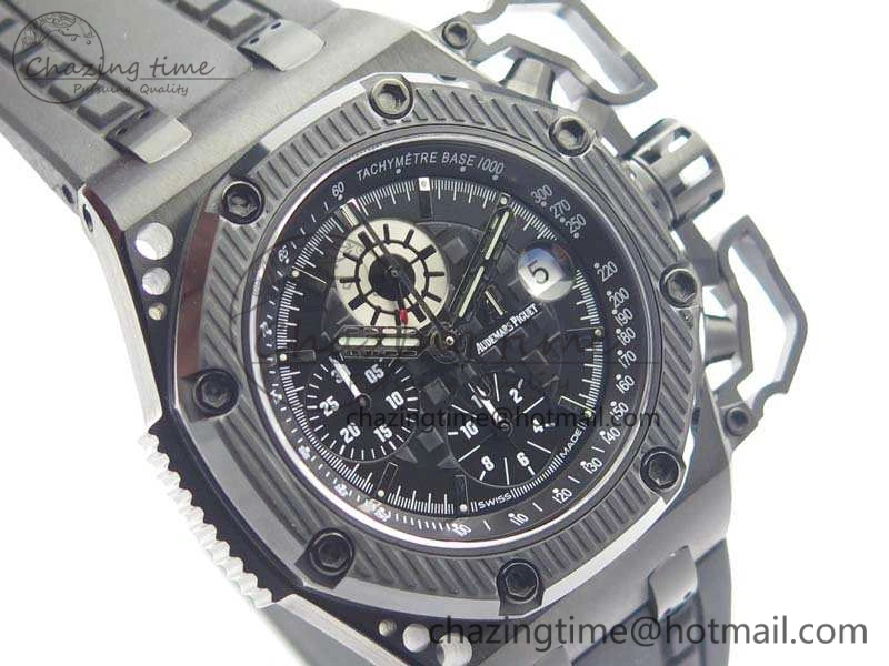 Royal Oak Offshore Survivor DLC Noob 1:1 Best Edition Black Dial On Rubber Strap (Free Black Leather Strap)