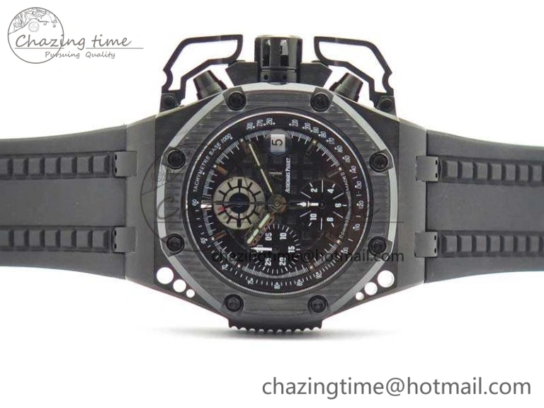 Royal Oak Offshore Survivor DLC Noob 1:1 Best Edition Black Dial On Rubber Strap (Free Black Leather Strap)