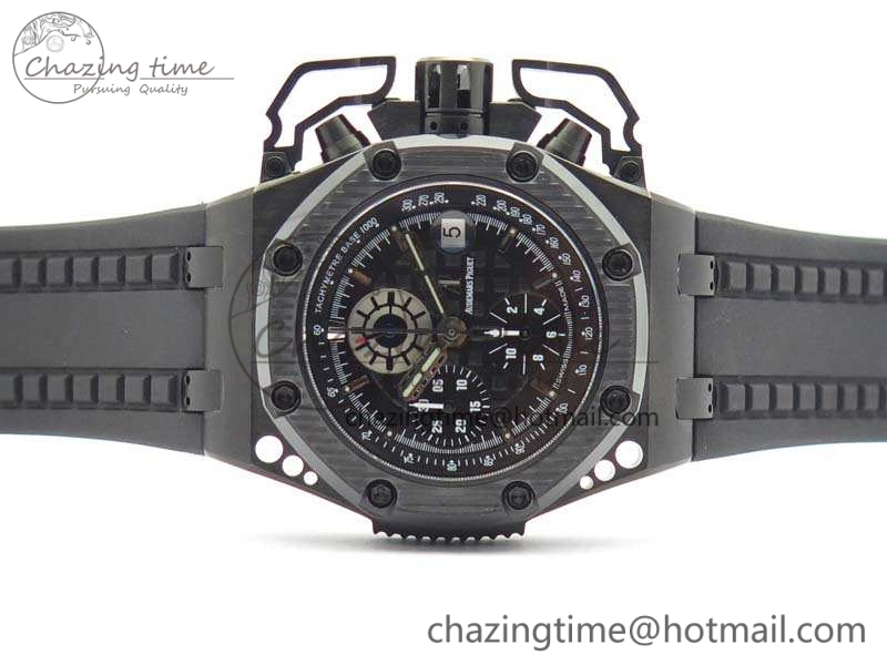 Royal Oak Offshore Survivor DLC Noob 1:1 Best Edition Black Dial On Rubber Strap (Free Black Leather Strap)