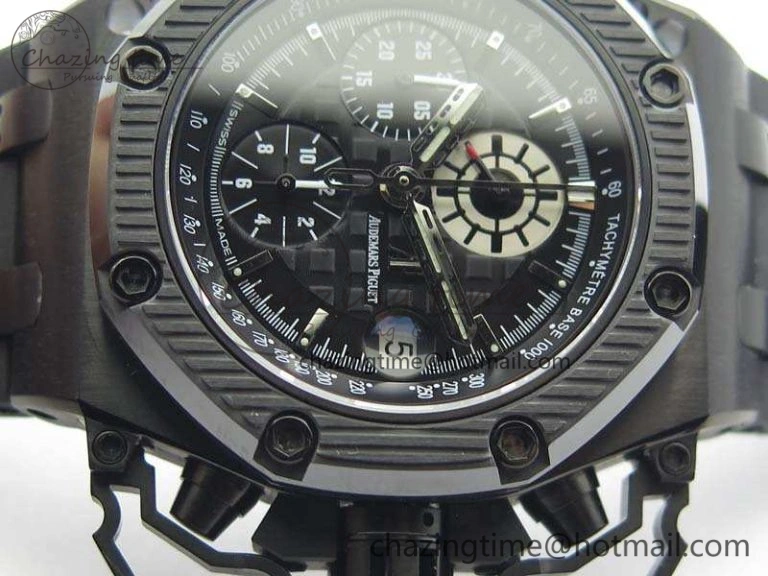 Royal Oak Offshore Survivor DLC Noob 1:1 Best Edition Black Dial On Rubber Strap (Free Black Leather Strap)