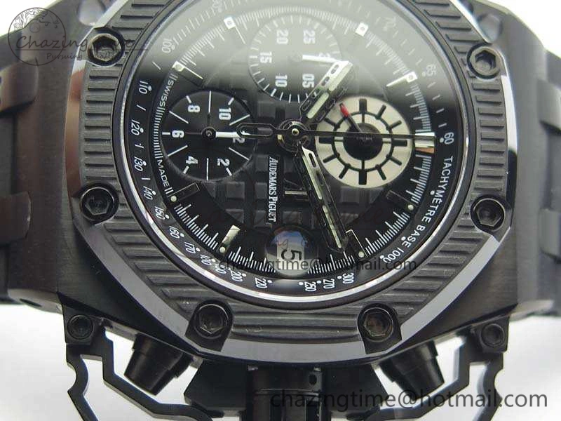 Royal Oak Offshore Survivor DLC Noob 1:1 Best Edition Black Dial On Rubber Strap (Free Black Leather Strap)