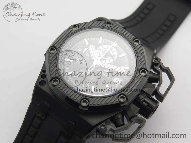Royal Oak Offshore Survivor DLC Noob 1:1 Best Edition Black Dial On Rubber Strap (Free Black Leather Strap)