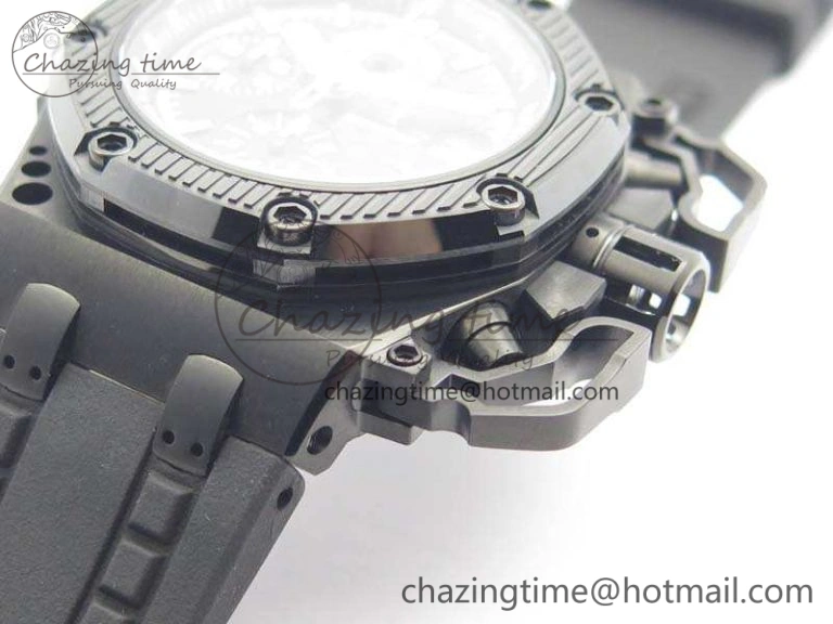 Royal Oak Offshore Survivor DLC Noob 1:1 Best Edition Black Dial On Rubber Strap (Free Black Leather Strap)
