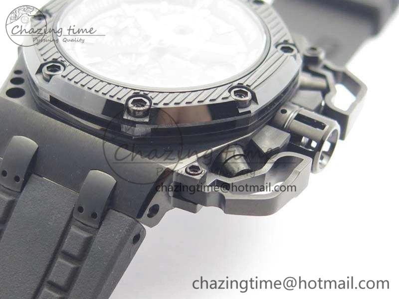 Royal Oak Offshore Survivor DLC Noob 1:1 Best Edition Black Dial On Rubber Strap (Free Black Leather Strap)