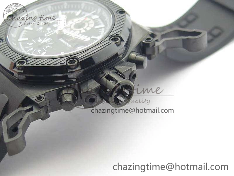 Royal Oak Offshore Survivor DLC Noob 1:1 Best Edition Black Dial On Rubber Strap (Free Black Leather Strap)