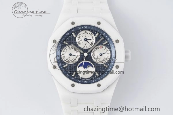 Royal Oak Perpetual Calendar 26579CB White Ceramic APSF Best Edition on White Ceramic Bracelet A5134 V3