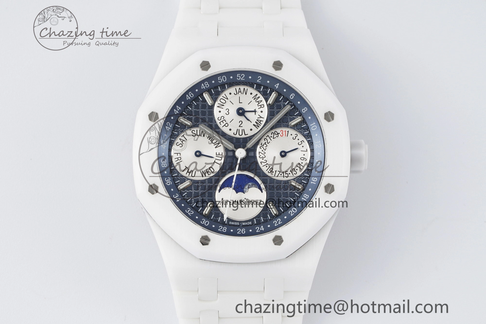 Royal Oak Perpetual Calendar 26579CB White Ceramic APSF Best Edition on White Ceramic Bracelet A5134 V3