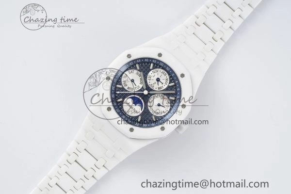 Royal Oak Perpetual Calendar 26579CB White Ceramic APSF Best Edition on White Ceramic Bracelet A5134 V3