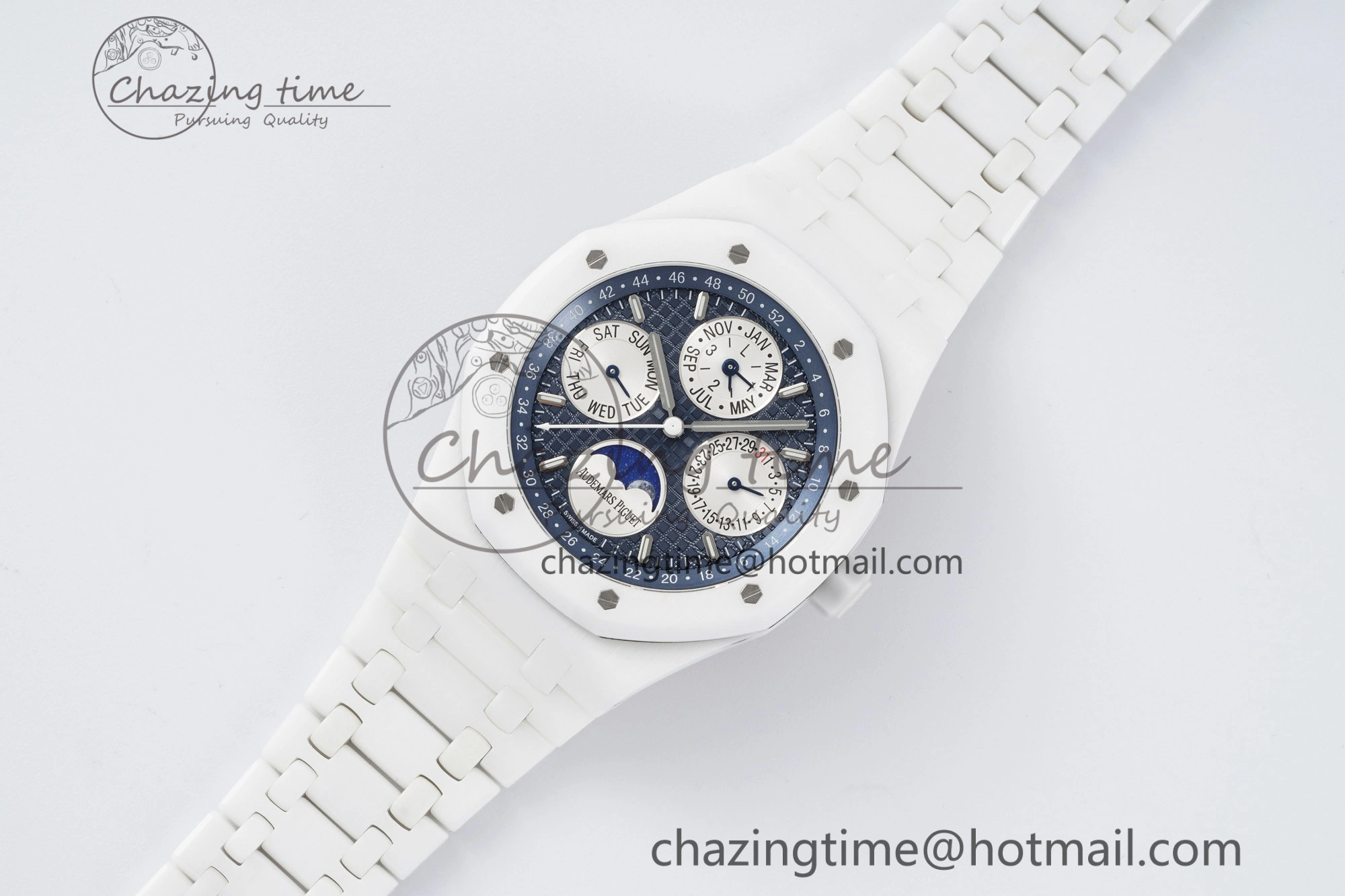 Royal Oak Perpetual Calendar 26579CB White Ceramic APSF Best Edition on White Ceramic Bracelet A5134 V3