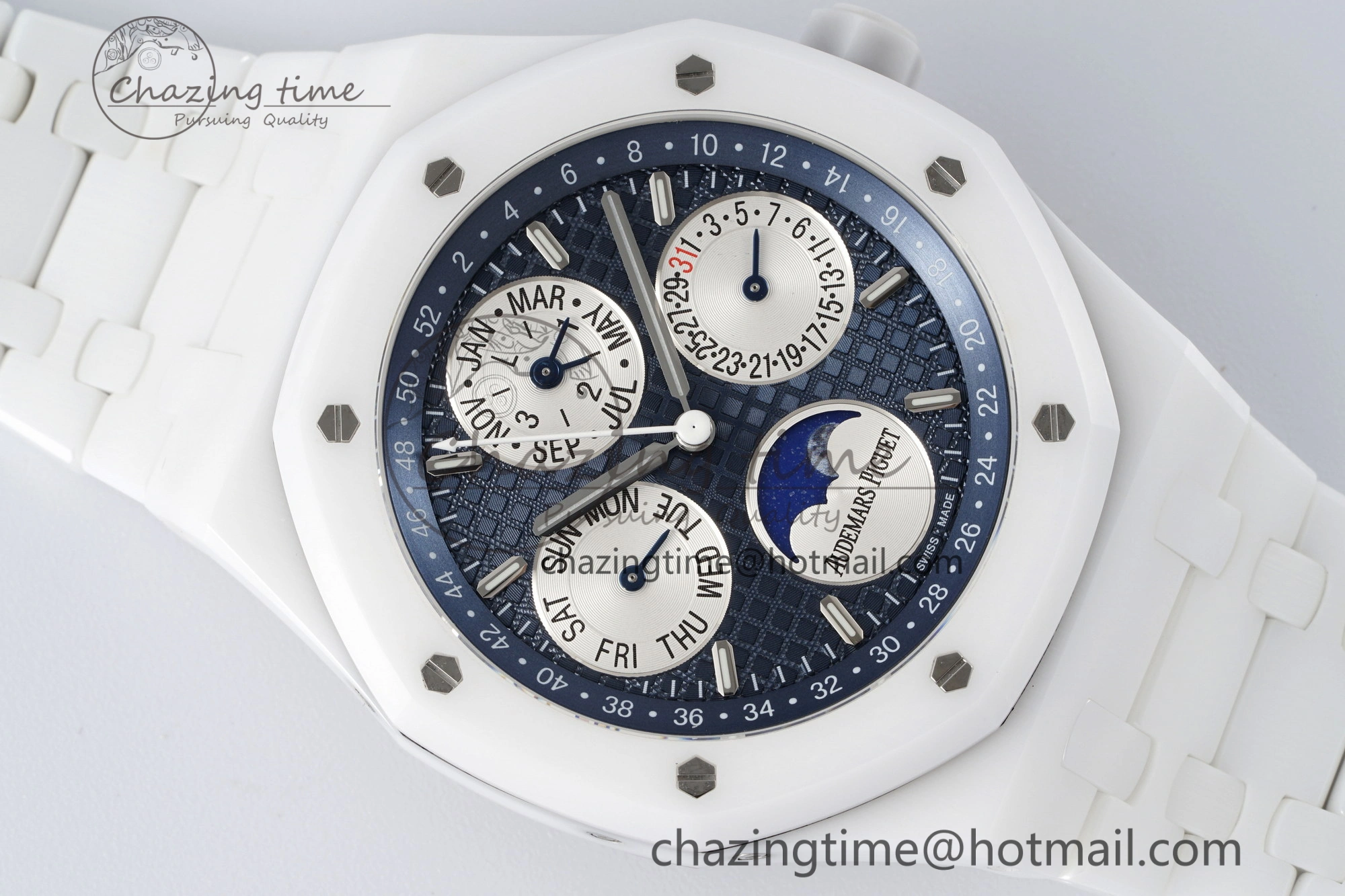 Royal Oak Perpetual Calendar 26579CB White Ceramic APSF Best Edition on White Ceramic Bracelet A5134 V3
