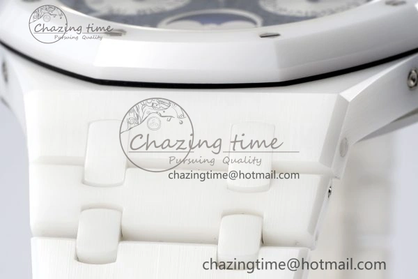 Royal Oak Perpetual Calendar 26579CB White Ceramic APSF Best Edition on White Ceramic Bracelet A5134 V3